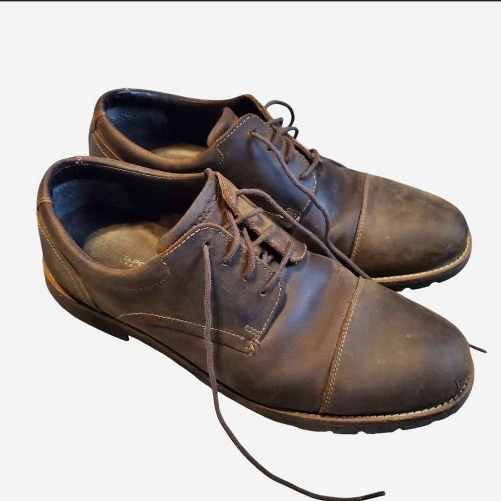Rockport Walkability TruTech Brown Leather Lace Up Oxford Shoes Size US 8